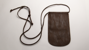 LEATHER POUCH-BROWN